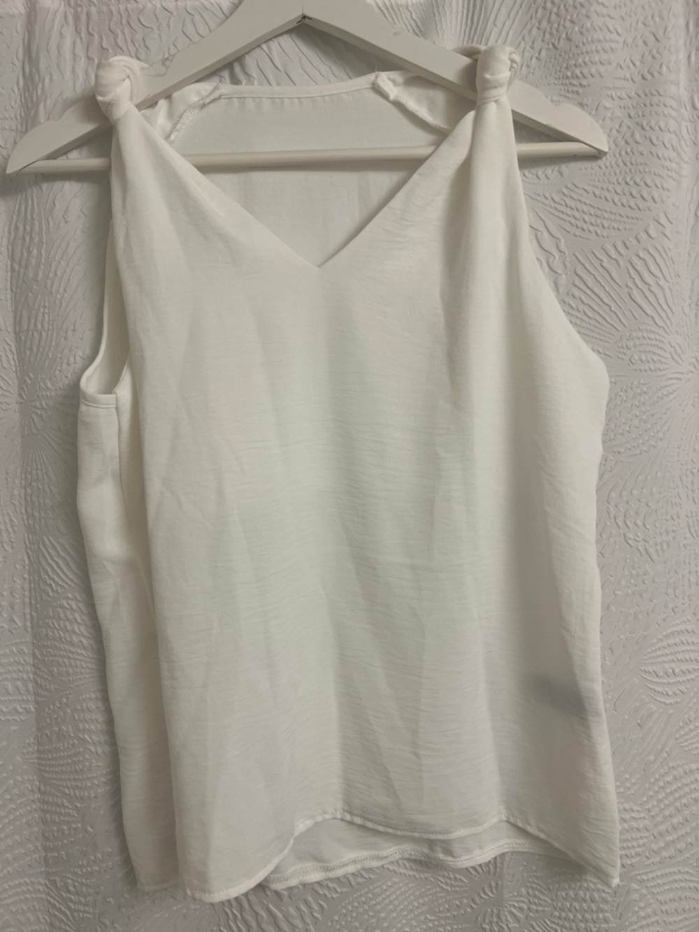 SHEIN White V-Neck Knot Strap Camisole